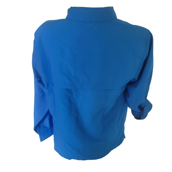 UV Skins SPF 50+ Sunwear Button-Up Shirt M Blue Lightweight & Roll-Up Sleeves - Picture 12 of 12